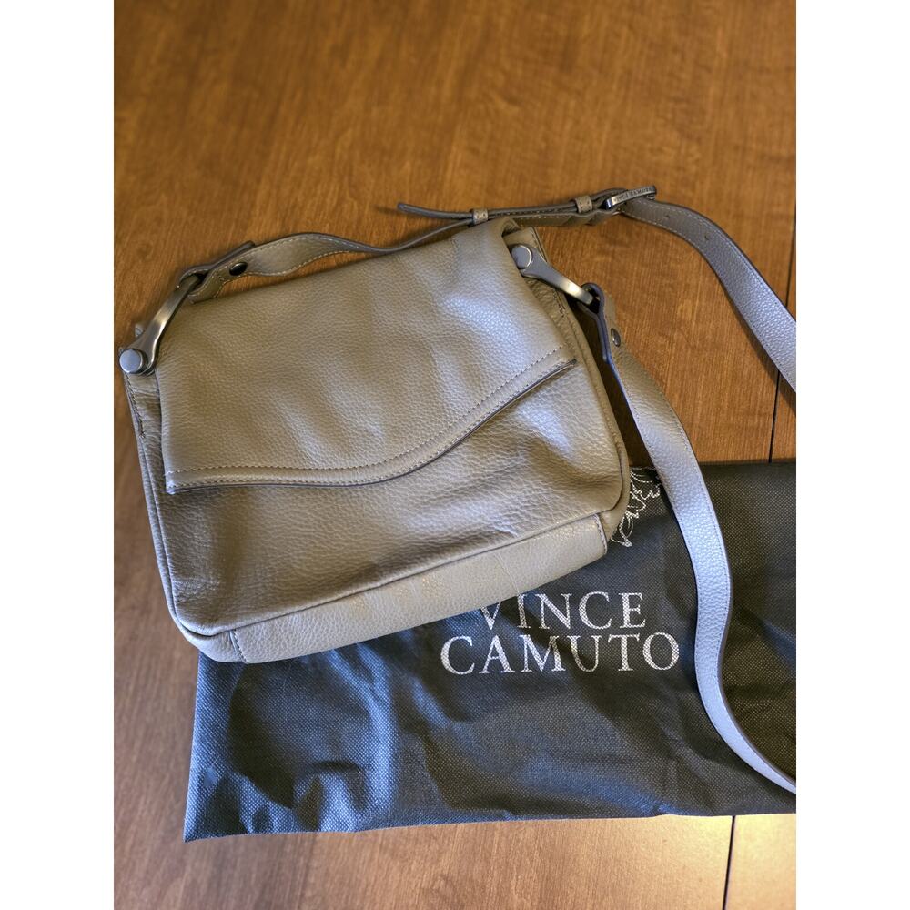 Vince Camuto Crossbody Handbag soft beautiful pebble leather tan/grey